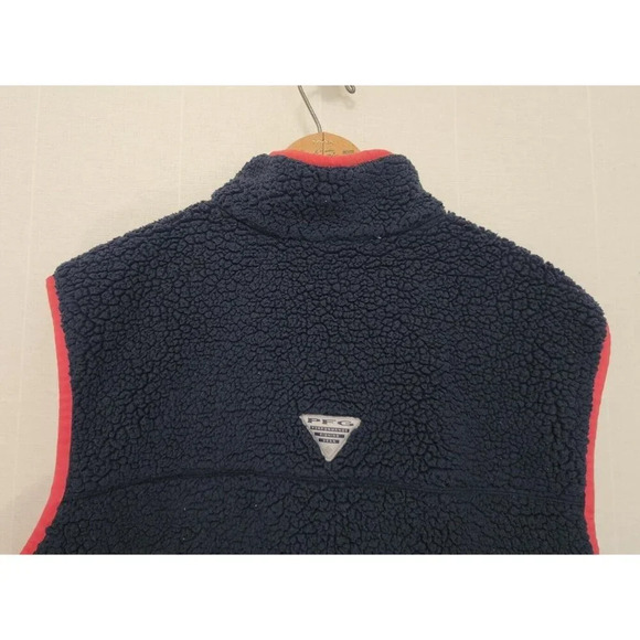Columbia PFG Mens Sherpa Vest Size Large Budweiser Embroidered Blue - Picture 6 of 7
